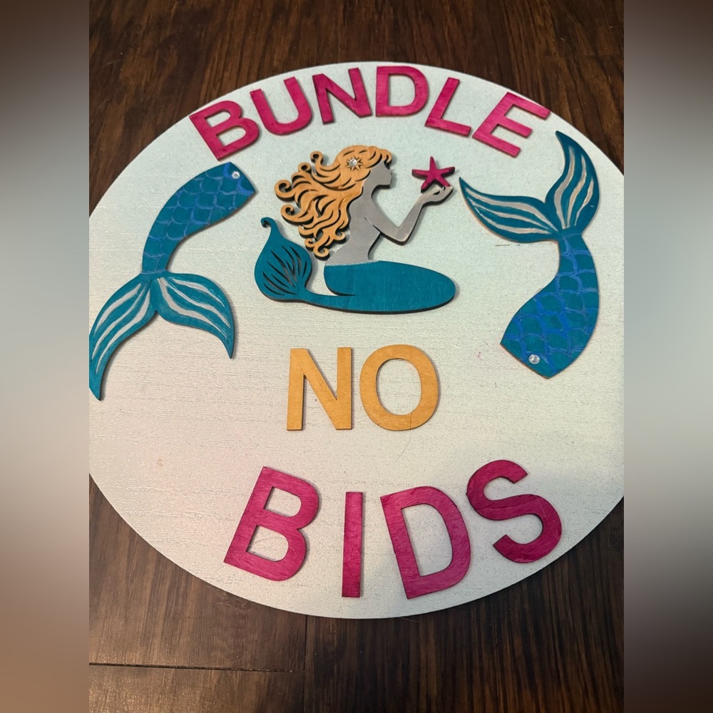 🧜‍♀️Custom Bundle No Bids Signs ($25 BASIC,($45 CUSTOM 🧜‍♀️ - Picture 3 of 16